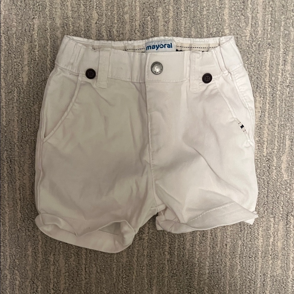 Mayoral Baby Girl white shorts 12M spring summer outfits
